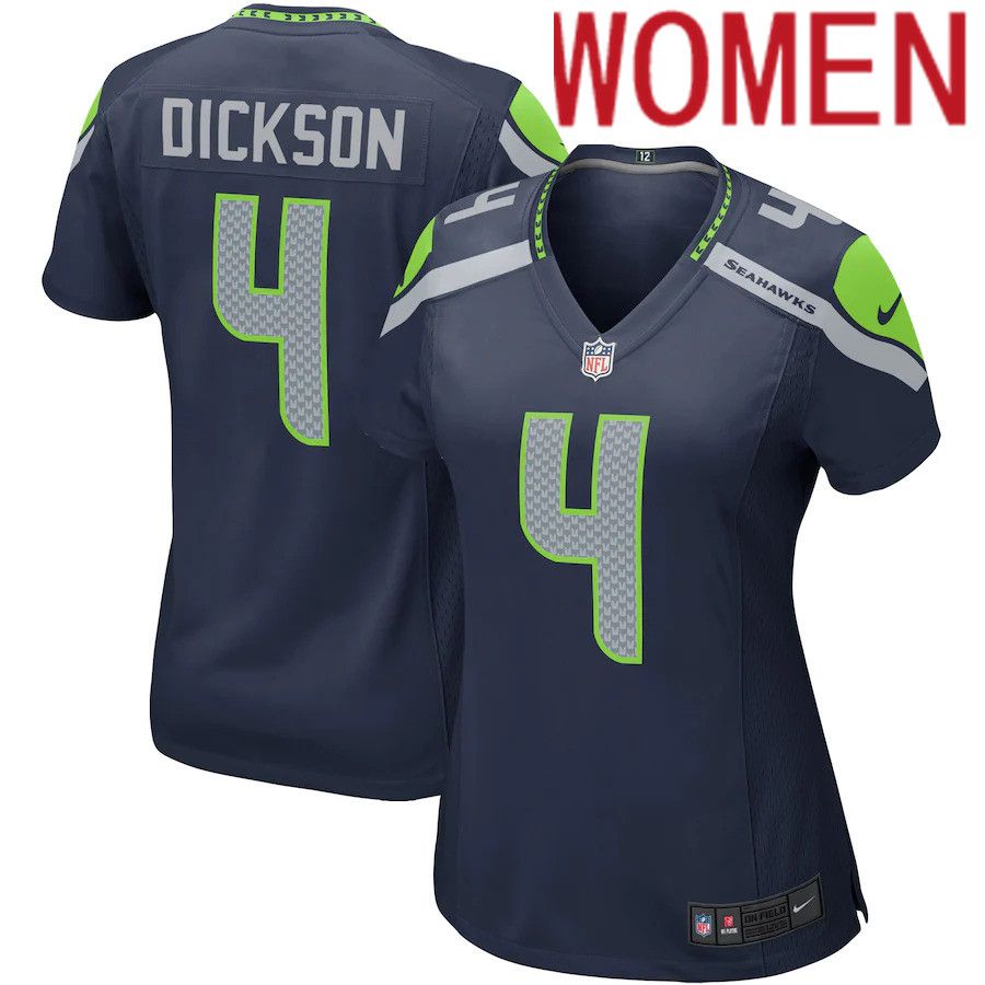 Women Seattle Seahawks #4 Michael Dickson Nike Navy Game Player NFL Jersey->women nfl jersey->Women Jersey